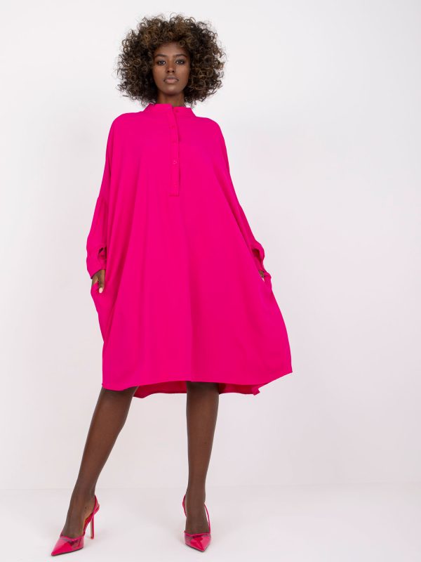 Wholesale Gelderland Long Sleeve Fuchsia Midi Dress