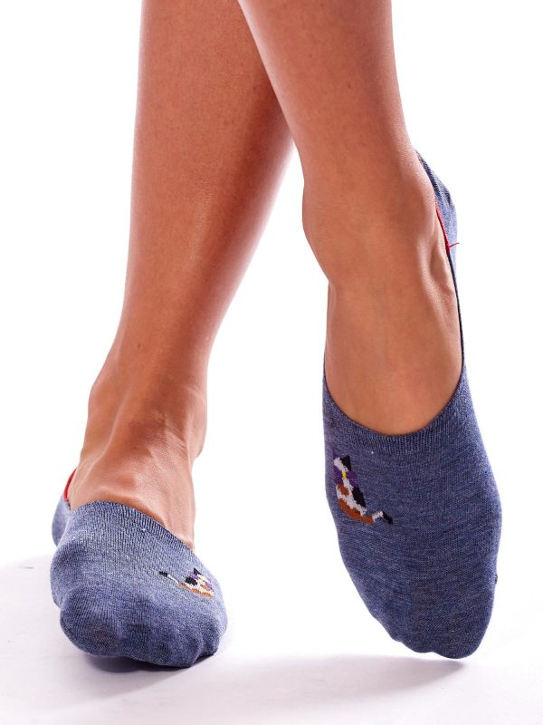 Wholesale Blue feet socks with cats