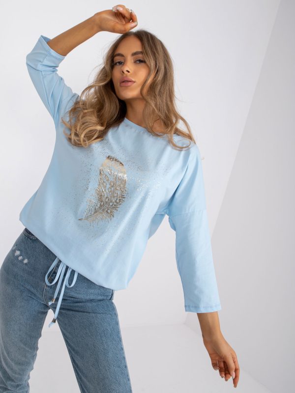 Wholesale Light Blue Camila Cotton Casual Blouse