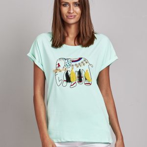 Wholesale Mint t-shirt with elephant