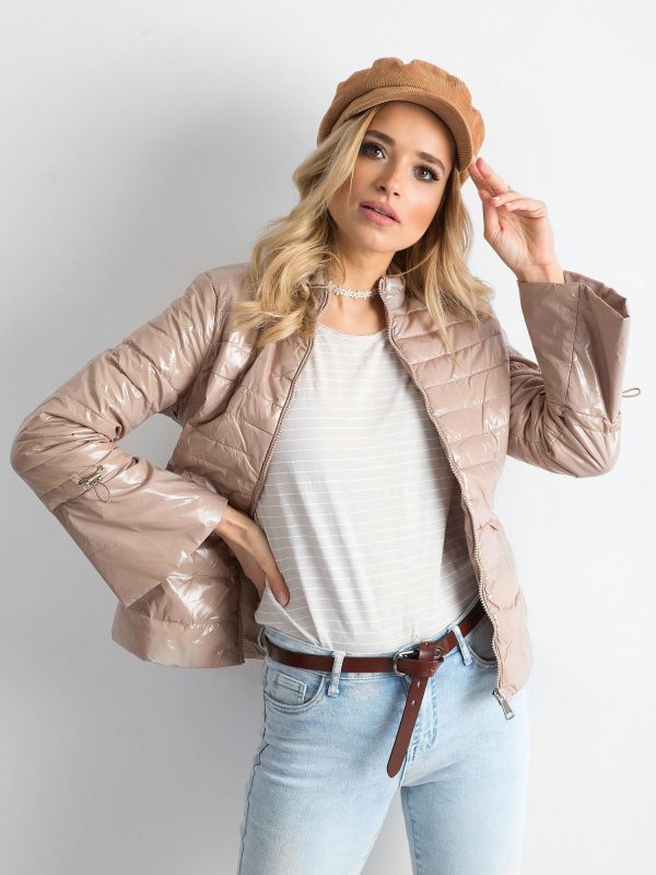 Wholesale Beige jacket with wide sleeves