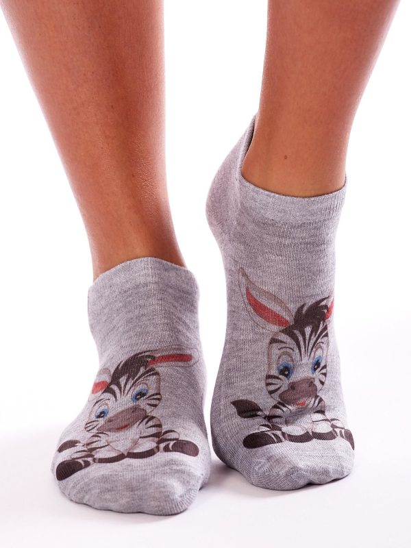 Wholesale Gray Printed Socks