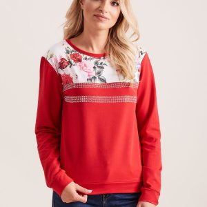 Wholesale Red sweatshirt with applique