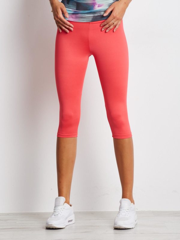 Wholesale Short lightly insulated dark coral sports leggings