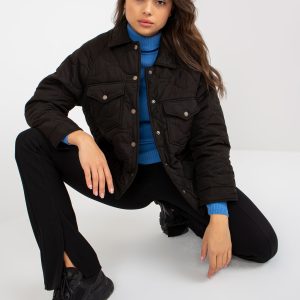 Wholesale Black Transitional Snap Quilted Jacket