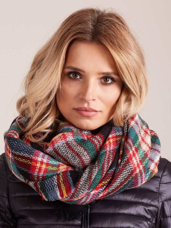 Wholesale Black and red plaid scarf