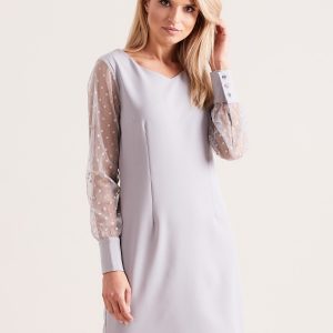 Wholesale Grey dress with cuffs