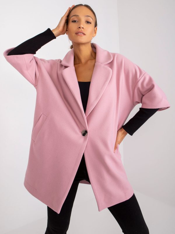 Wholesale Pale pink one-button coat Aliz RUE PARIS