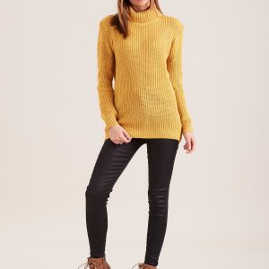 Wholesale Mustard turtleneck sweater