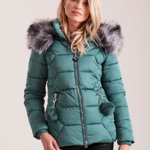 Wholesale Green down jacket with hood