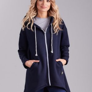 Wholesale Navy Asymmetrical Hoodie