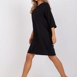 Wholesale Black Simple Cotton Casual Dress