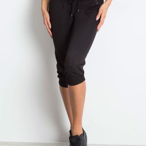 Wholesale Black capri pants with pocket