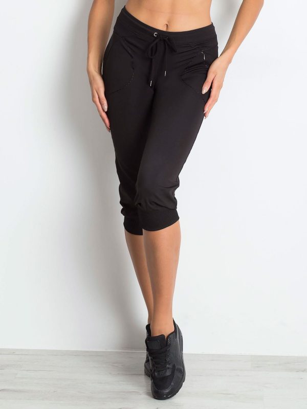 Wholesale Black capri pants with pocket