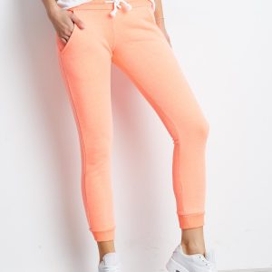 Wholesale Fluo coral sweatpants with stripes