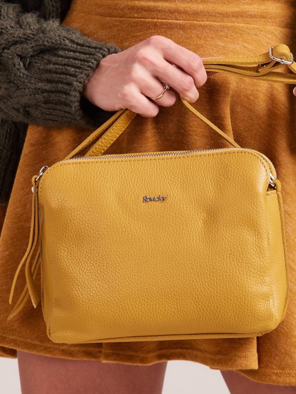 Wholesale Yellow Genuine Leather Messenger