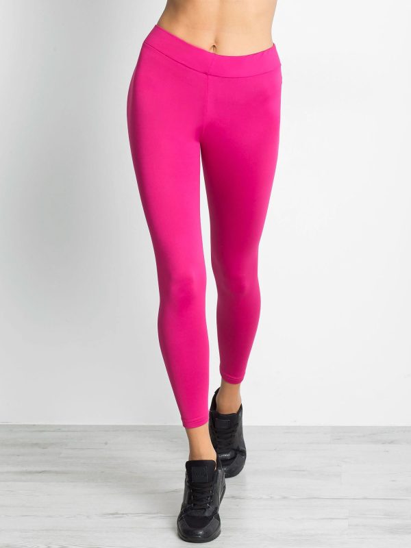 Wholesale Long lightly insulated dark fuchsia sports leggings