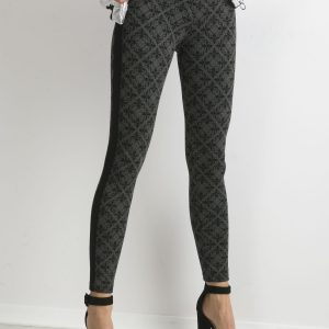 Wholesale Grey Ladies Patterned Leggings