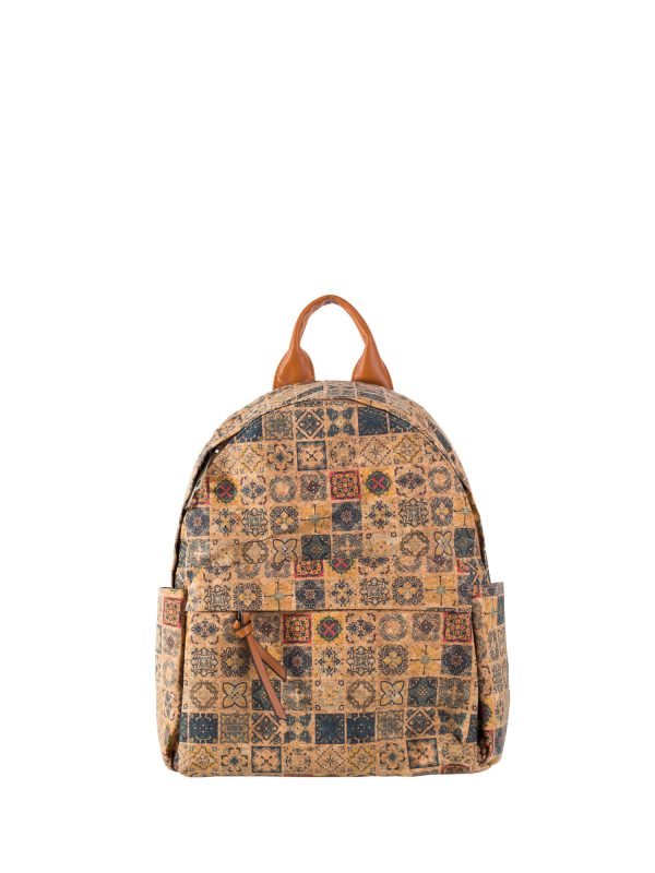 Wholesale Yellow capacious cork backpack with handles