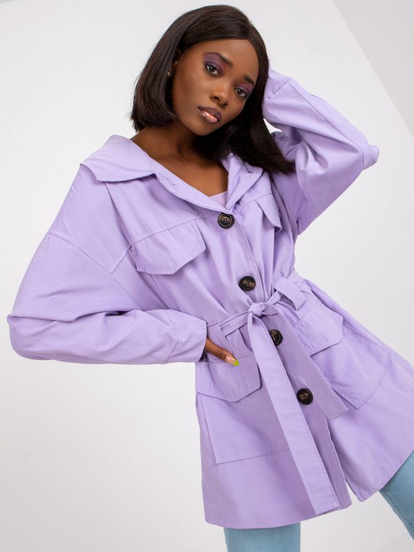 Wholesale Purple coat with pockets