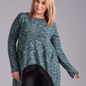 Wholesale Green tunic with longer back PLUS SIZE