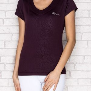 Wholesale Dark purple t-shirt with embossed texture PLUS SIZE