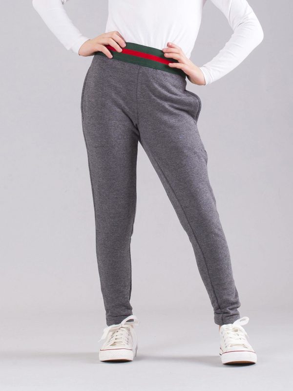 Wholesale Dark Grey Girls Sweatpants with Pockets