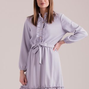 Wholesale Grey dress with frills