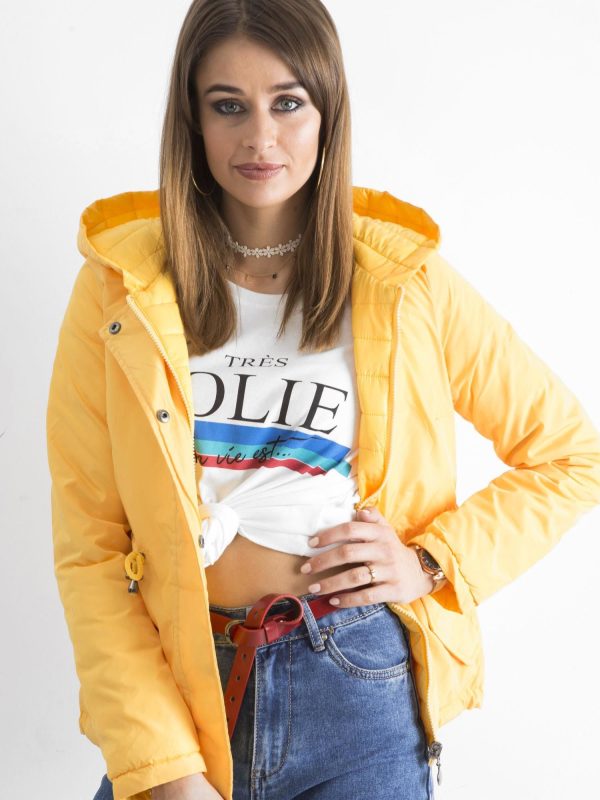 Wholesale Yellow double-sided jacket with hood