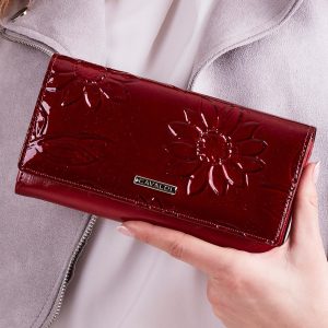 Wholesale Dark Red Patent Leather Wallet