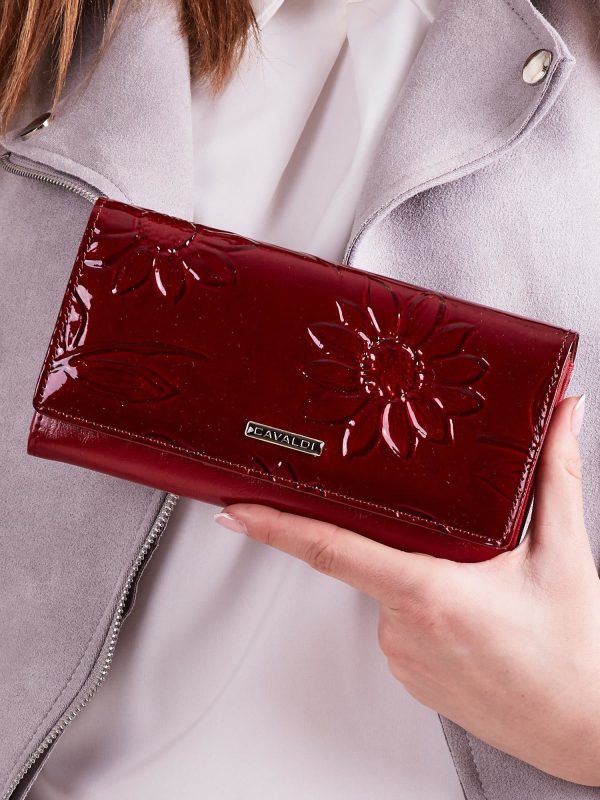 Wholesale Dark Red Patent Leather Wallet