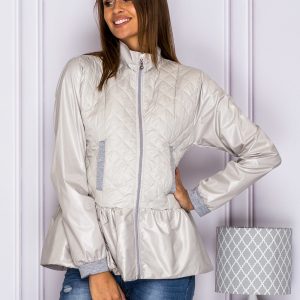 Wholesale Quilted transition jacket with basque grey