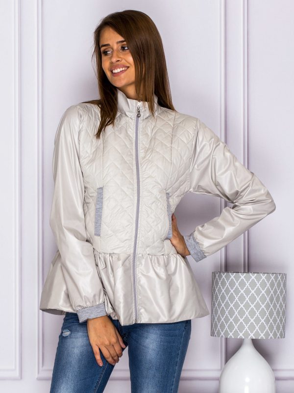 Wholesale Quilted transition jacket with basque grey