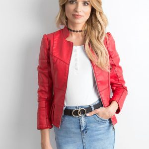 Wholesale Red jacket made of imitation leather