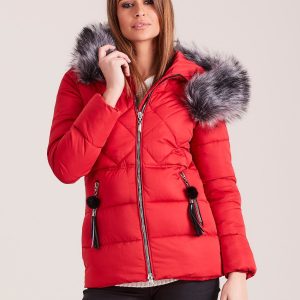 Wholesale Red winter jacket with fur