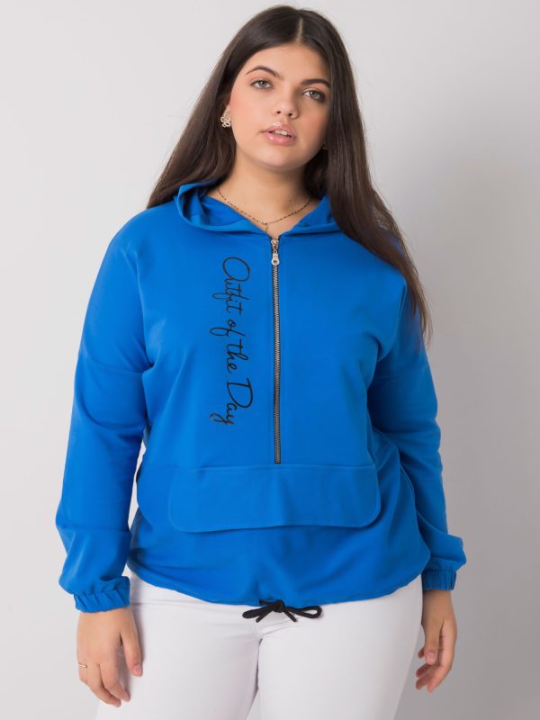 Wholesale Kaylee Dark Blue Plus Size Sweatshirt