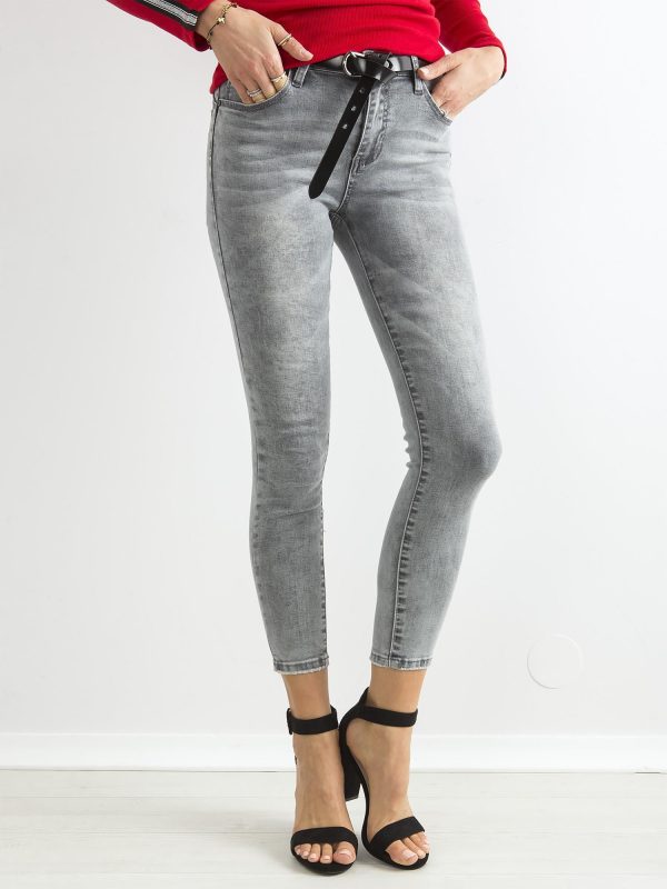 Wholesale Grey high waist skinny denim tubes