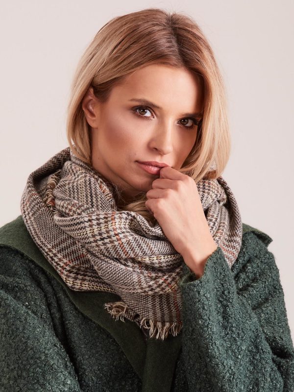 Wholesale Brown Checkered Scarf