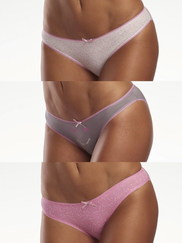Wholesale Women's briefs with contrasting trim 3-pack