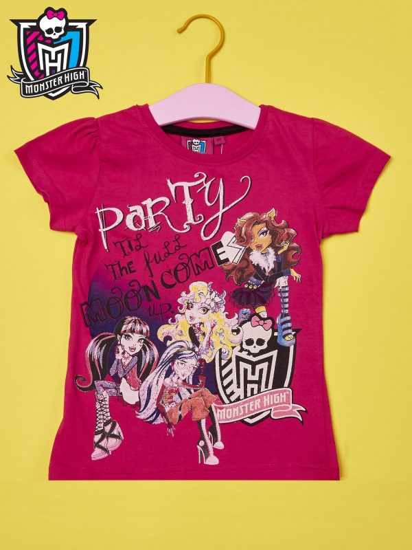 Wholesale Fuchsia t-shirt for girl MONSTER HIGH