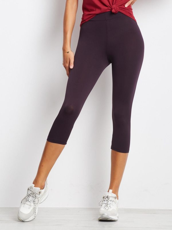 Wholesale Short Thin Sport Leggings Dark Purple