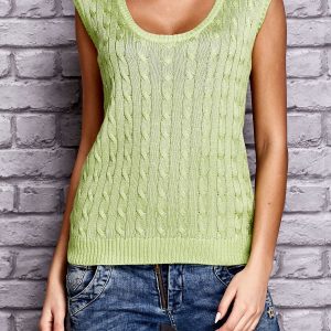 Wholesale RALPH LAUREN Lime sweater with braid weave