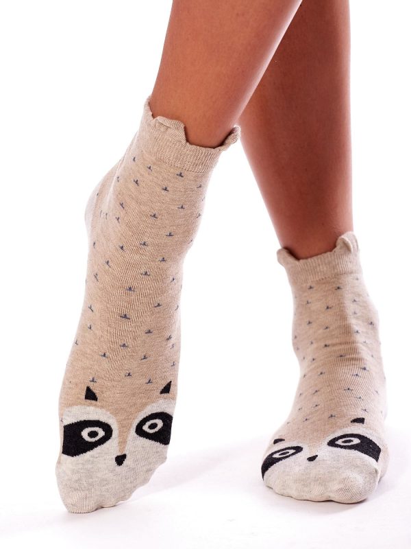 Wholesale Beige Socks with Animals