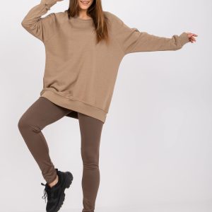 Wholesale Dark beige sweatshirt basic Remy