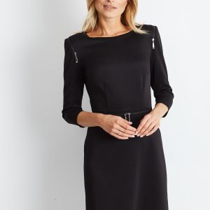 Wholesale Cocktail dress with decorative zippers black