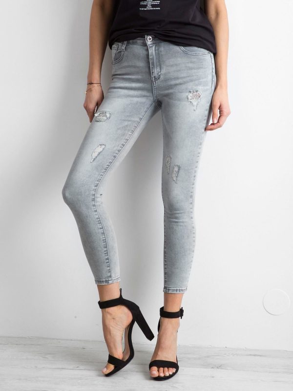 Wholesale Grey high waist denim tubing