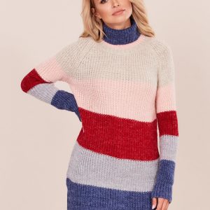 Wholesale Turtleneck sweater with stripes