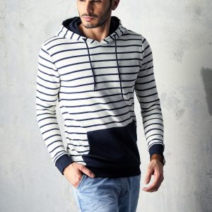 Wholesale Ecru striped sweatshirt for men