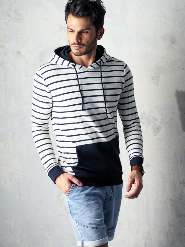 Wholesale Ecru striped sweatshirt for men