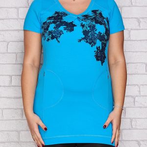 Wholesale Tunic with turquoise print PLUS SIZE